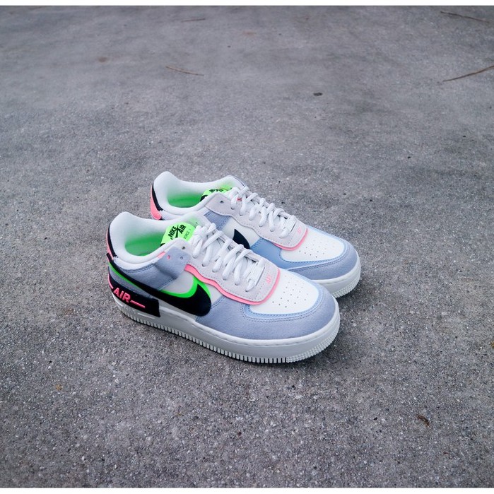 Nike Air Force 1 Shadow - Baby Blue/Green-Pink