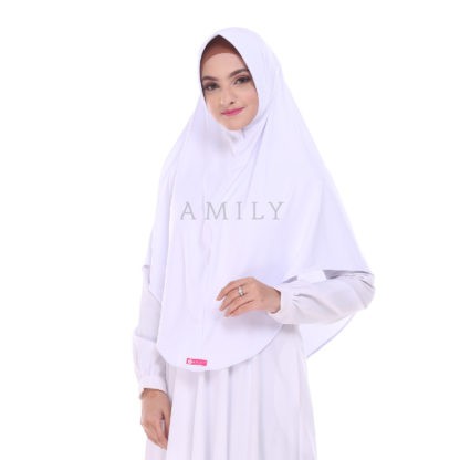KERUDUNG INSTAN BERGO {OZZA} JILBAB SYARI ANTEM FASHION MUSLIM - [AMILY HIJAB] TERBARU BEST SELLER-White