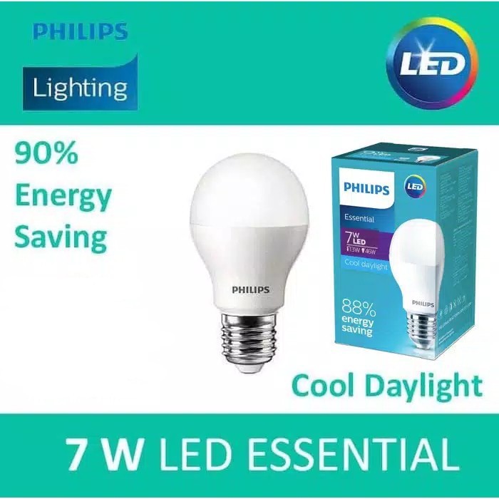 Philips Lampu LED Bulb Essential 3W 5W 7W 9W 11W 13W Watt Putih