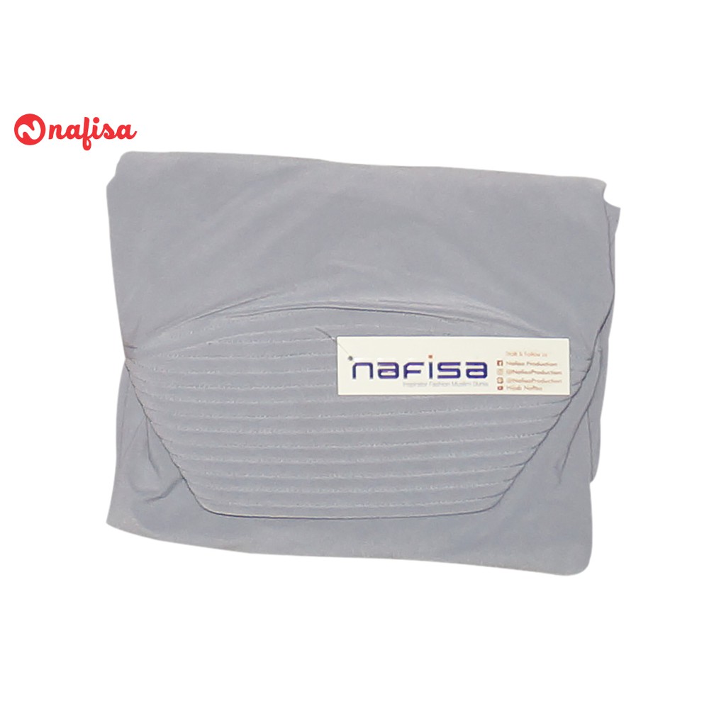 Jilbab Bergo Syari Hijab Instan Panjang Umroh dan Haji Jilbab Pesta Syari / Jilbab Nafisa Santuzza-Abu Muda