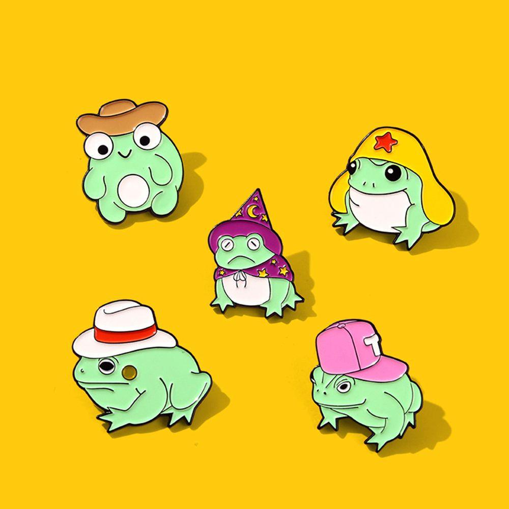 Lily Kodok Bros Lucu Ransel Logam Anime Froggy Badge