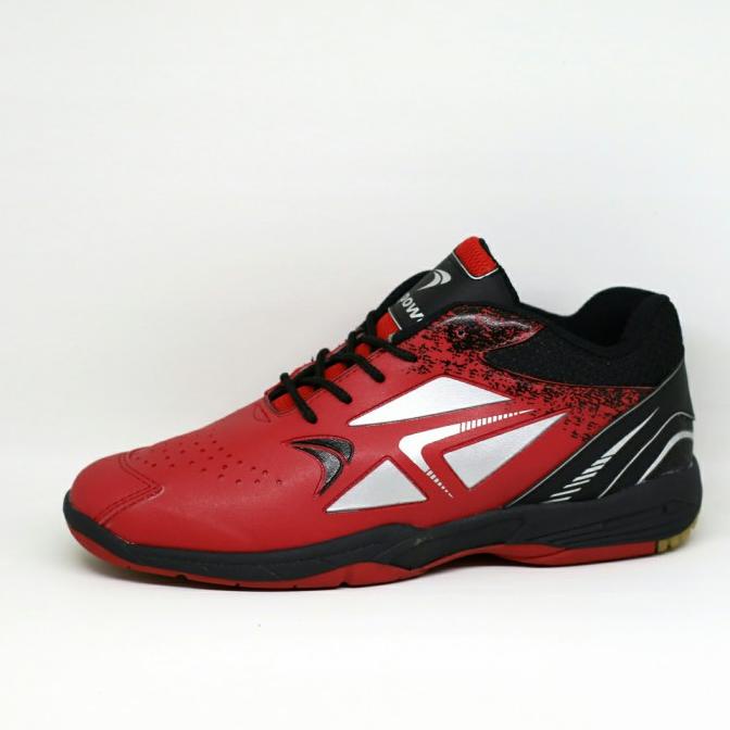 Sepatu Badminton Pria Flypower One Merah Hitam Olahraga Gym