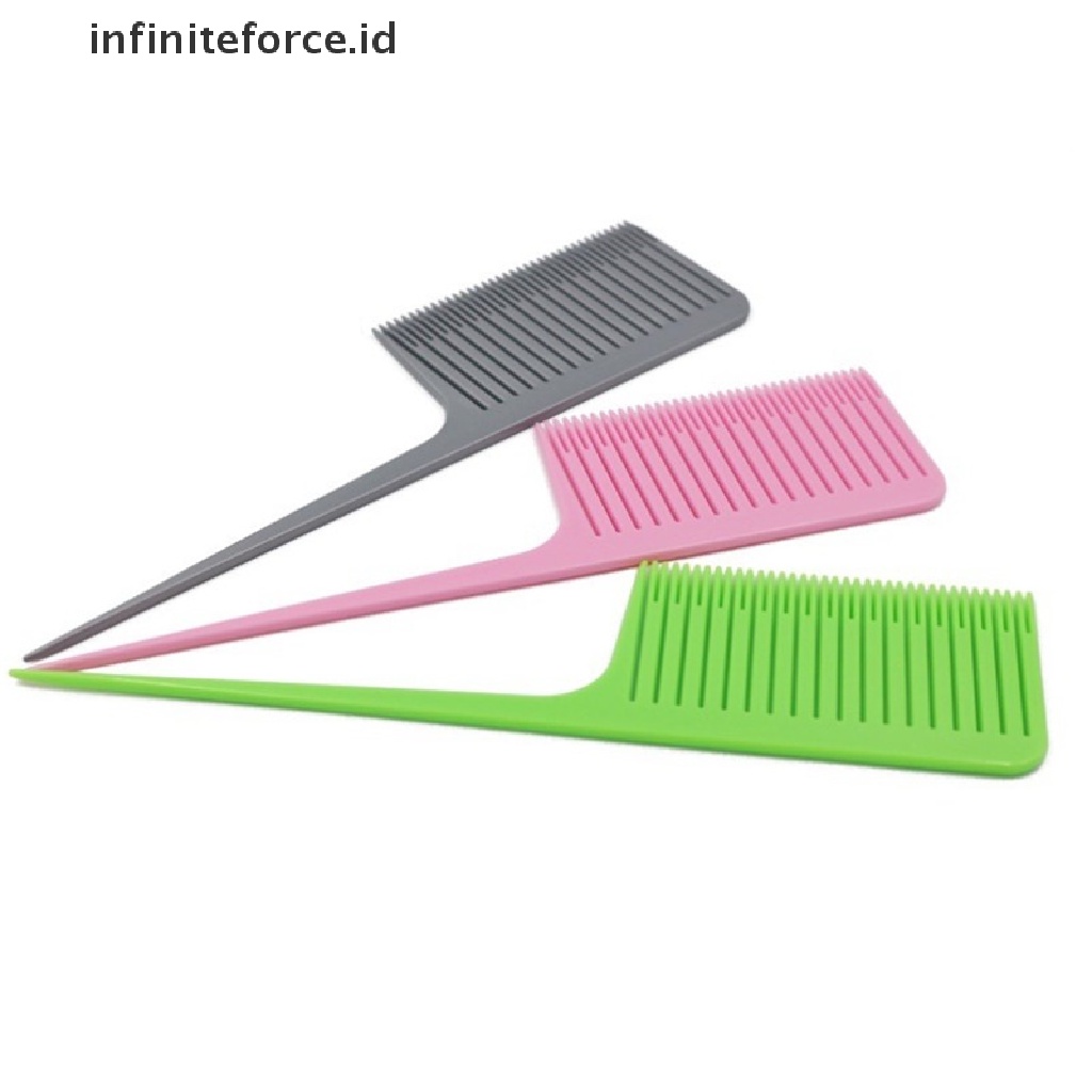 (infiniteforce.id) Sisir Gigi Lebar Dengan Gagang Kait Untuk Cat Rambut