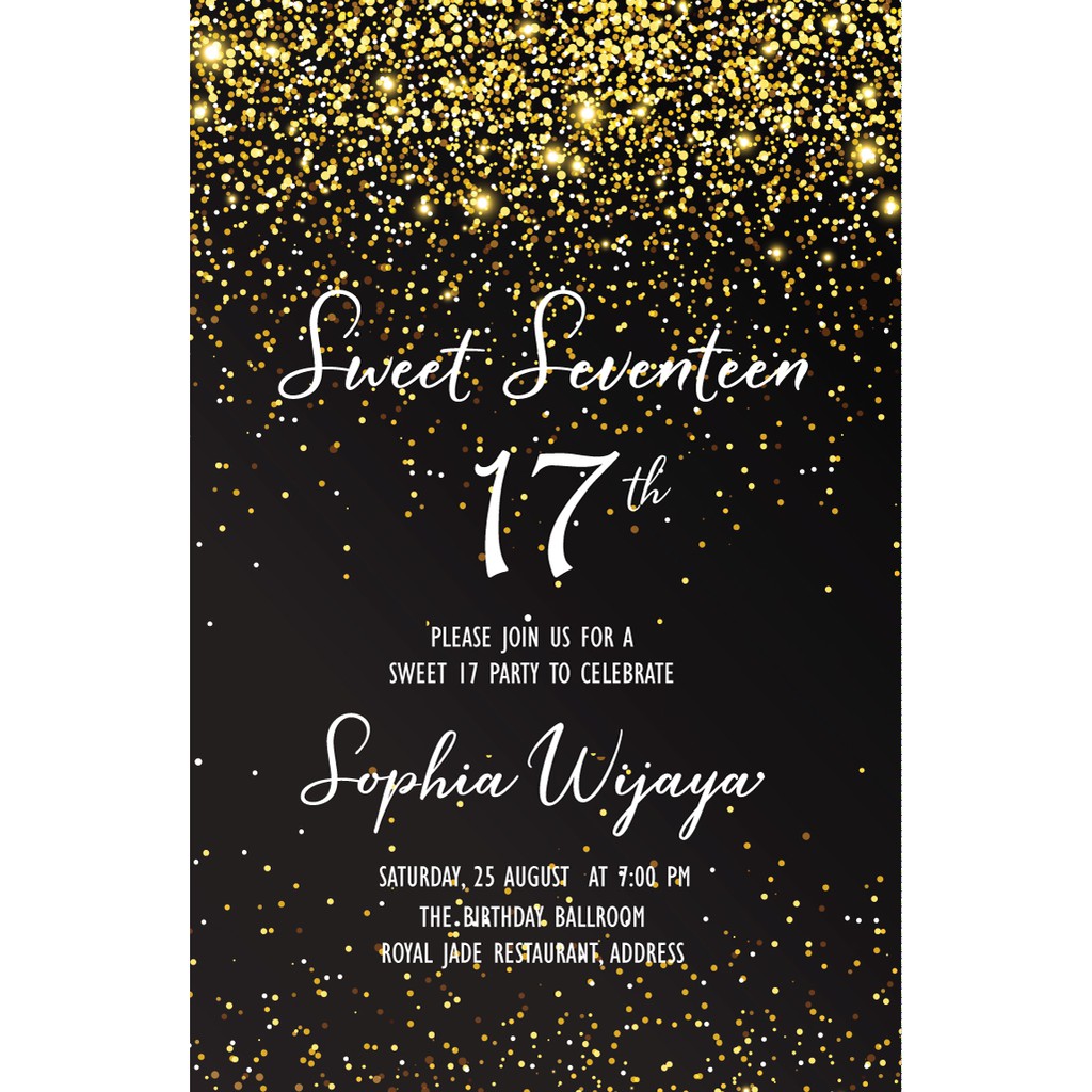 Desain Undangan Ulang Tahun Sweet Seventeen Kosong