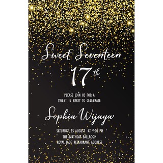 Isi 10 Kartu Undangan Ulang Tahun Birthday Invitation Remaja Sweet Seventeen