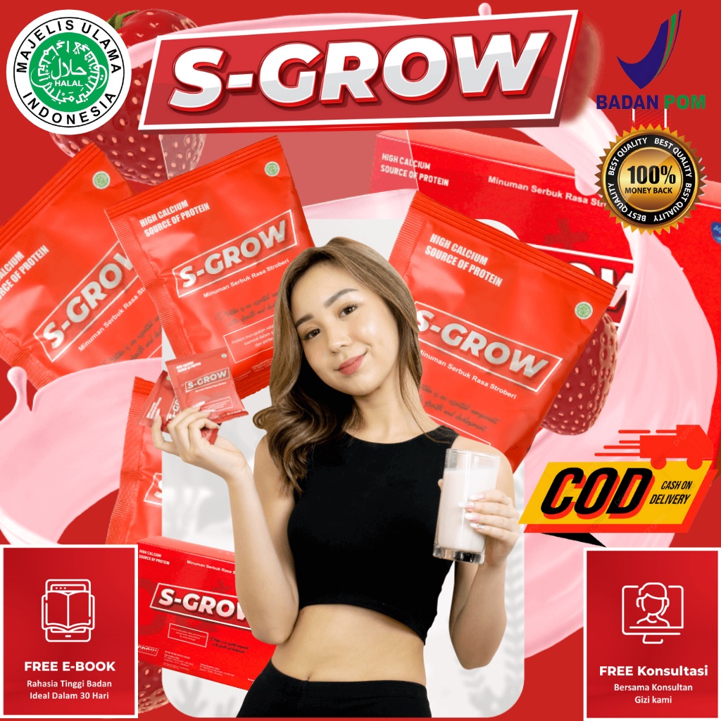 S grow Sgrow Peninggi Badan Ori Super Grow Up Original Murah Susu Kalsium Penambah Tinggi Badan Dewa
