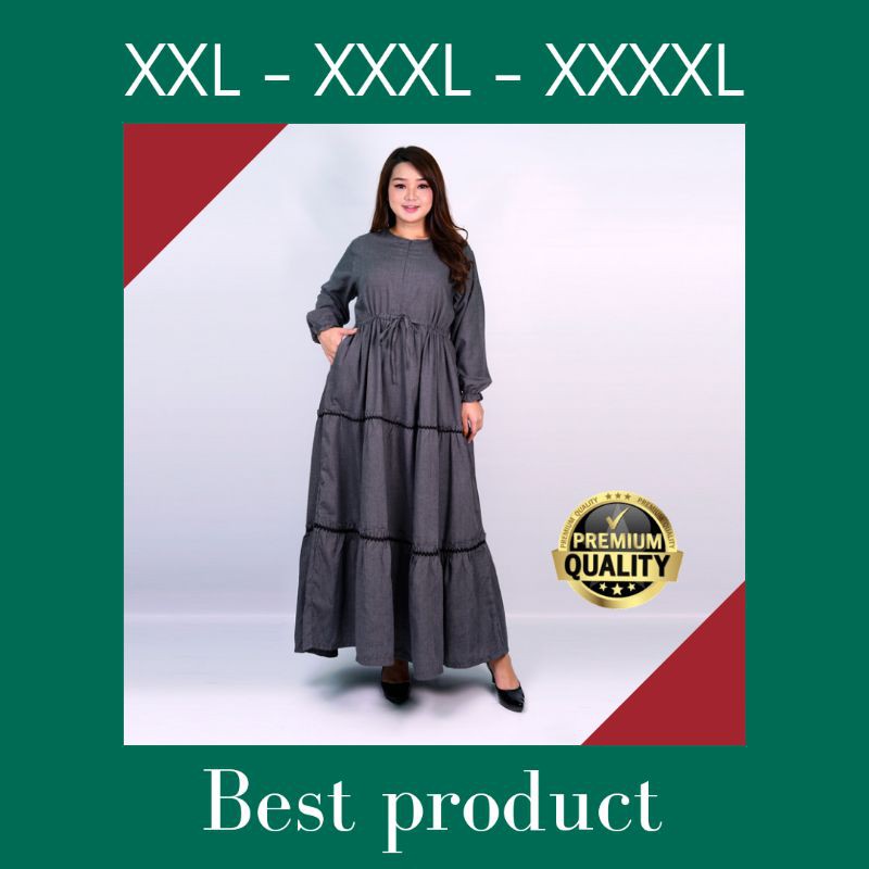 Zig dress jumbo gamis jumbo jubah bigsize LD 120 baju LD 140