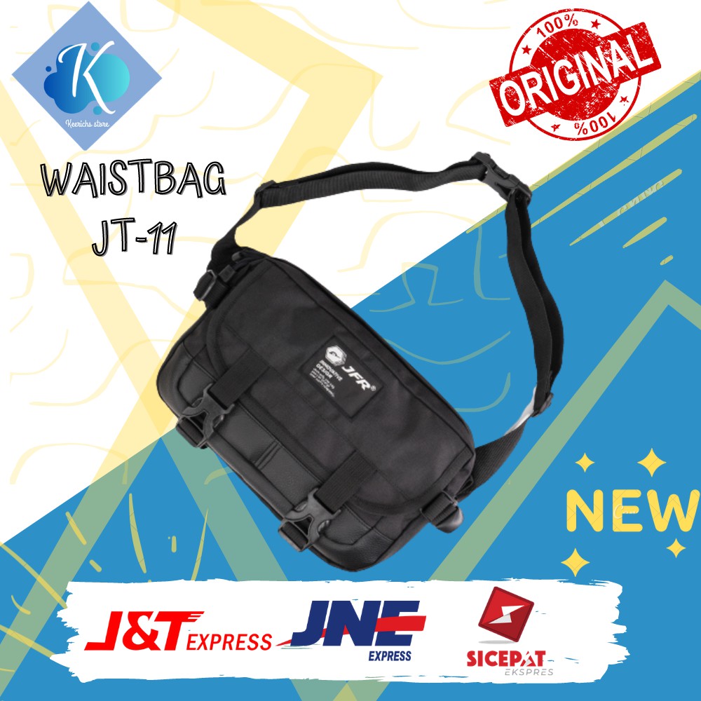 TAS SELEMPANG / TAS PINGGANG PRIA/ WAISTBAG/ - JFR WAIST BAG JT11 HITAM