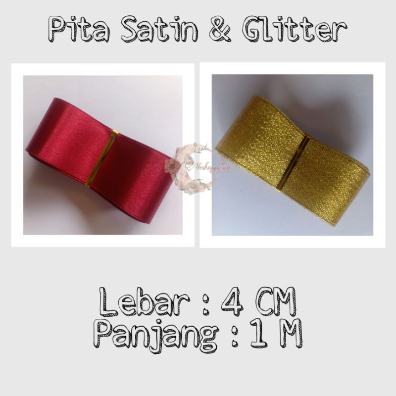 

Pita Satin Marun & Pita Glitter Gold Edisi Imlek (ECER PER METER)