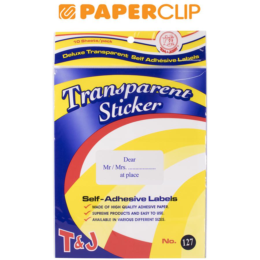 

LABEL T&J NO.127 TRANSPARANT