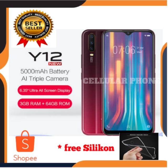 VIVO Y12 Ram 3/64 GB Handphone Termurah Dengan Batrei Besar 5000 Mah