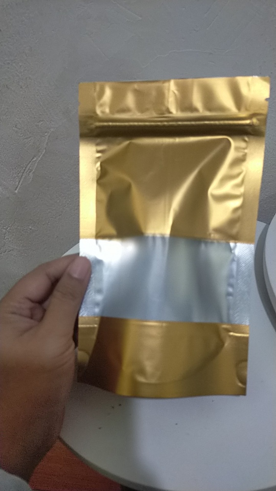 Standing Pouch Gold Metallic / Plastik Gold Metallic Premium Kemasan Makanan Murah 12cm X 20cm