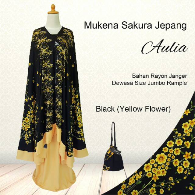 Mukena Bali Sakura Jepang Black Series Jumbo