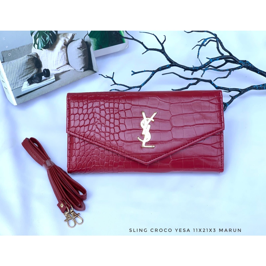 Dompet Croco Yesa/ Dompet wanita murah/ Sling bag bahan croco