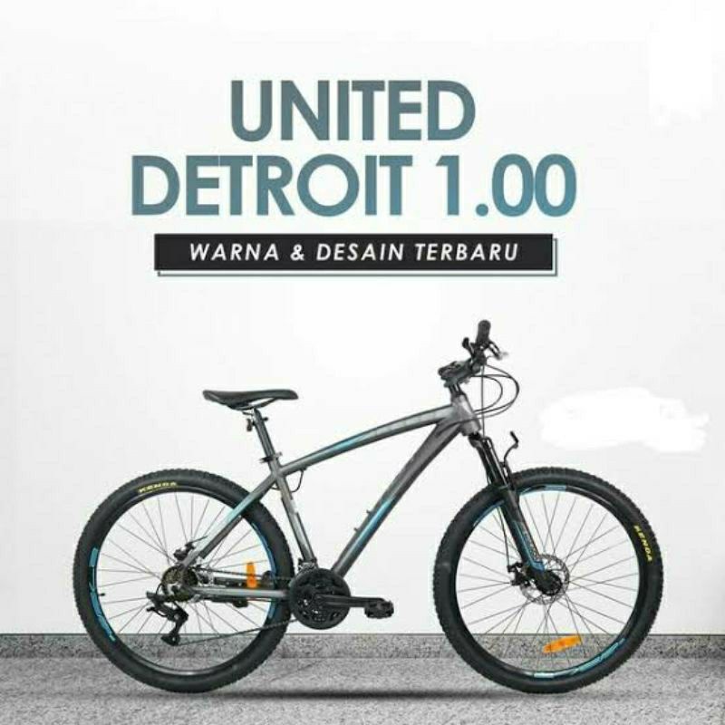 BIG PROMO Sepeda MTB UNITED DETROIT 1.00 27,5INCH ALLOY FREE TEMPAT BOTOL,BELL,DAN LAMPU USB