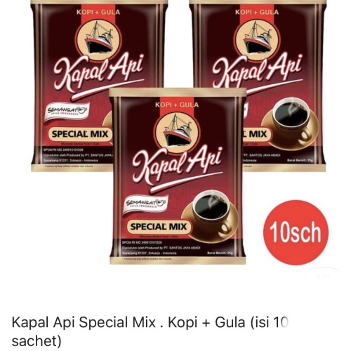 

Kopi Kapal Api Spesial Mix isi 10 sachet free 1 Sachet