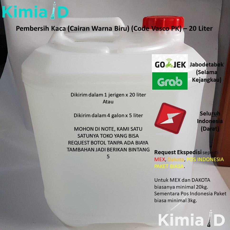 Pembersih Kaca - 20 Liter - Obat Kaca - Kaca Otomotif - Kaca Rumah - Kaca Mobil - Kaca Motor