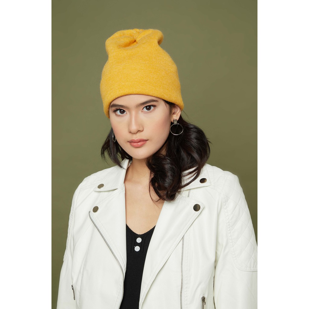 Peach Poppy Jenn Beanie - Topi Kupluk Wanita Polos Rajut