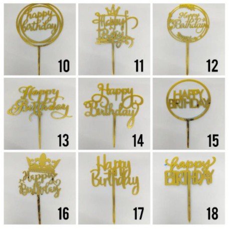 Cake Topper Akrilik Happy Birthday / Anniversary / One