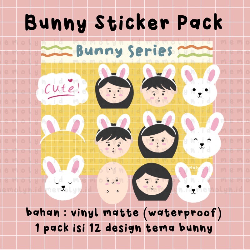 

Bunny Series Sticker Pack Dekorasi Bujo