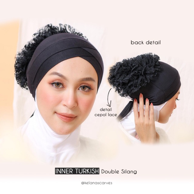 INNER TURKI DOUBLE SILANG - CIPUT CEPOL RENDA TUMPUK - DALEMAN KERUDUNG/CIPUT DOUBLE SILANG