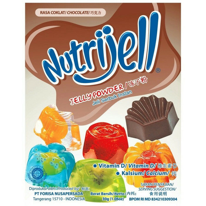 

agar-agar-puding-bahan- nutrijell agar ager rasa coklat chocolate - 1 dus isi 12 sachet