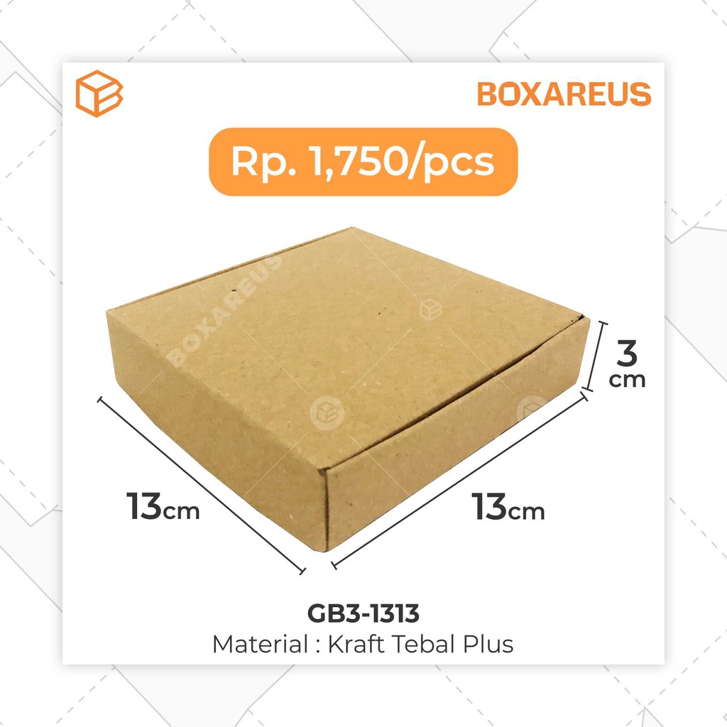 Gift Box Kotak Packing Packaging Souvenir Brown 13x13x3cm | GB3