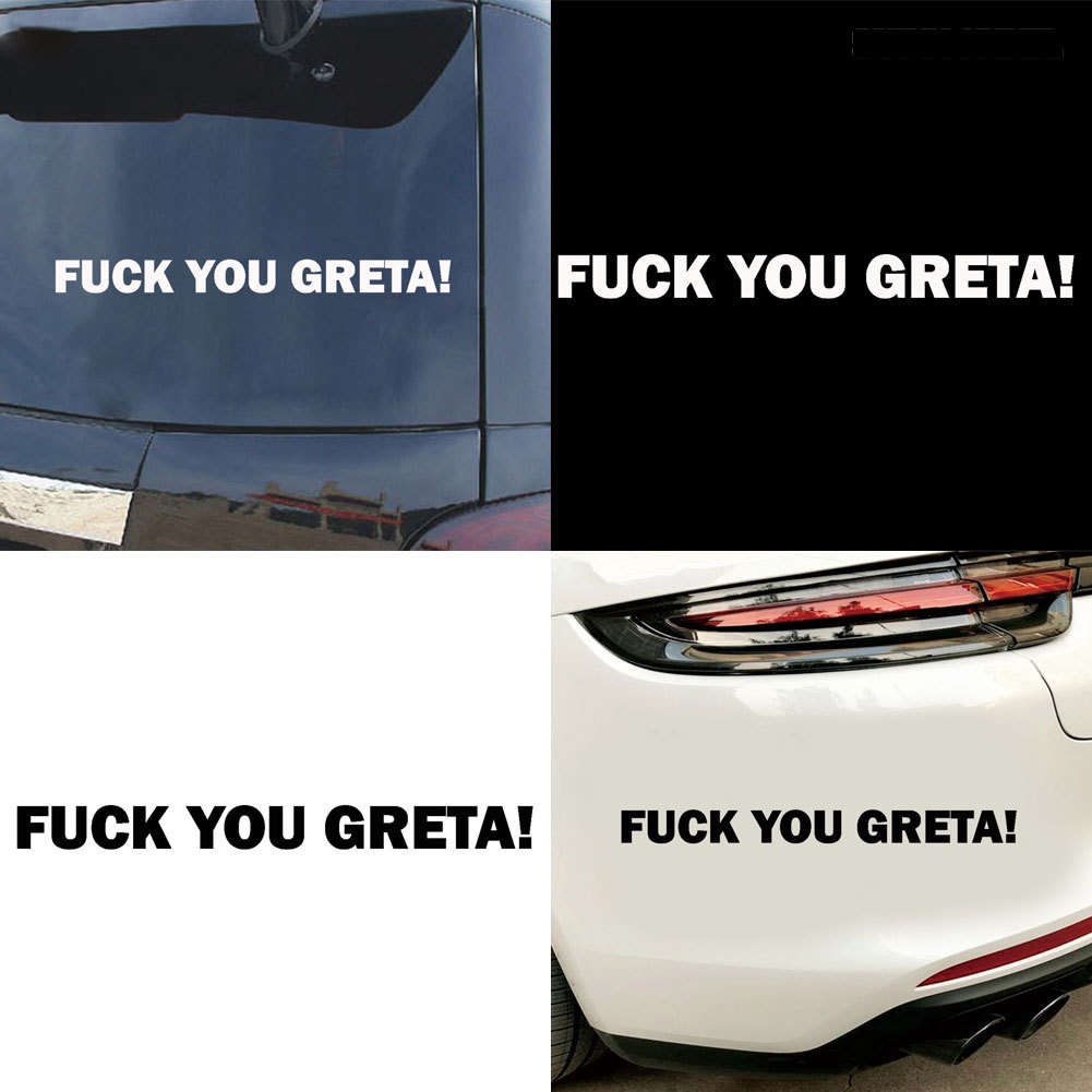 Stiker Tulisan Fuck You Greta Reflektif Untuk Dekorasi Mobil