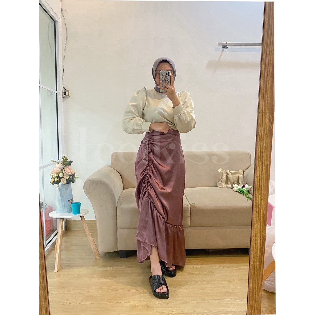 Gauri Skirt- Rok Serut Rok Satin Panjang Premium