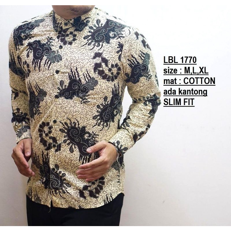 KEMEJA BATIK PRIA SLIM FIT LENGAN PANJANG ORIGINAL COLINDION FASHION PRIA BATIK CBL1079