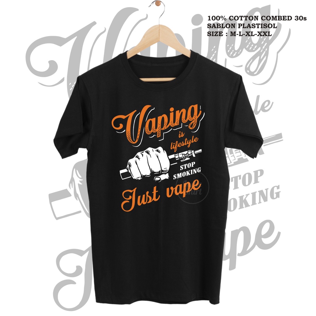 Kaos Vapers / Just Vapers / Kaos Distro High Quality / 100% Cotton Sablon Plastisol