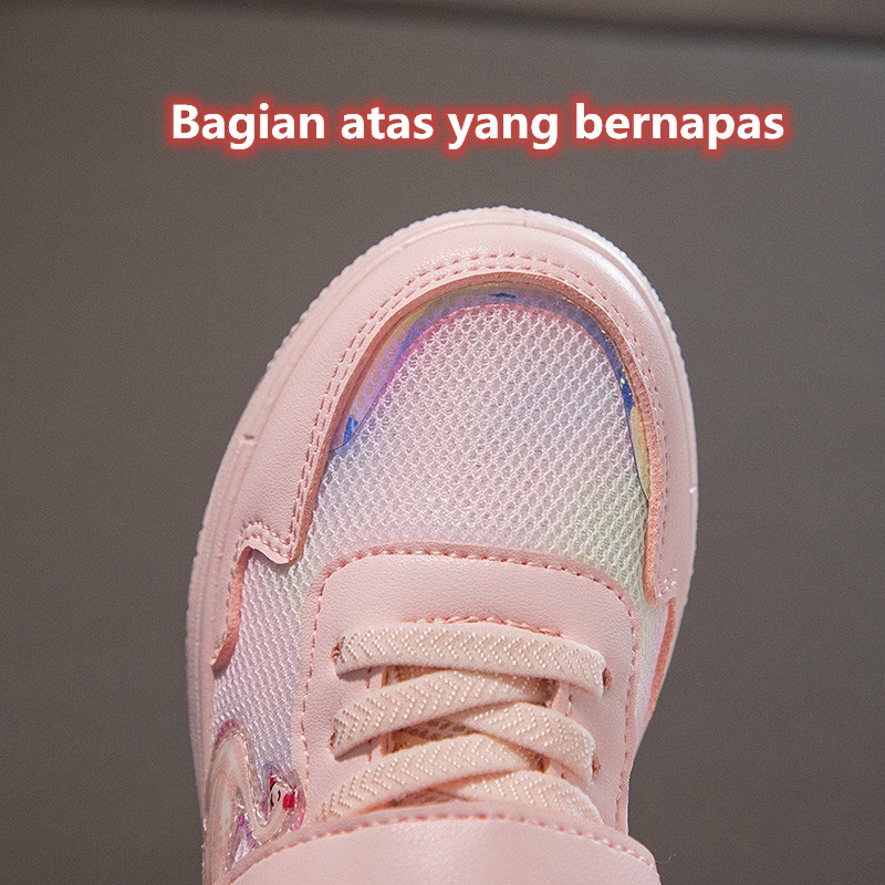 【ready stock】Sepatu anak perempuan sekolah velcro Kartun 4-15 tahun