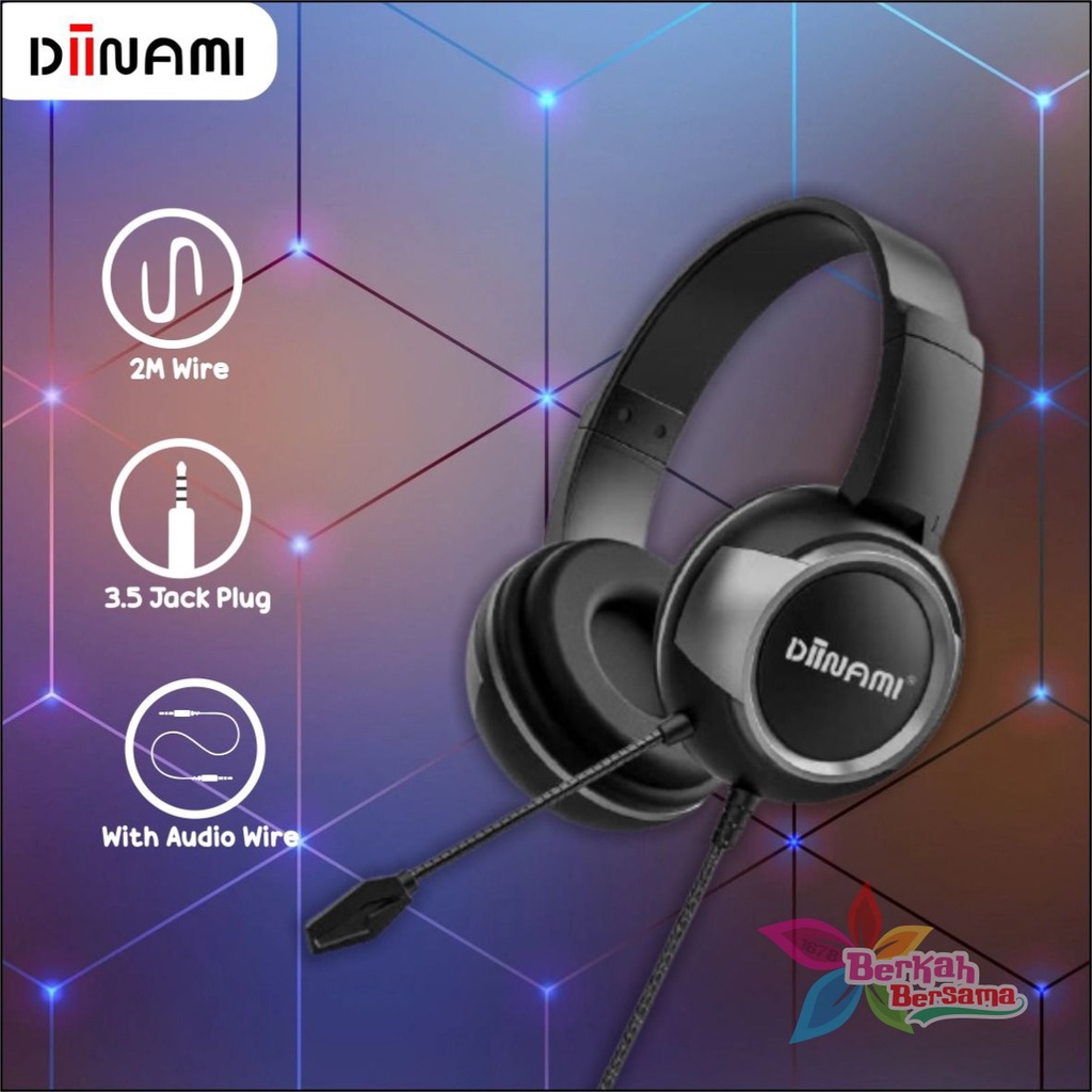 Headset Gaming Headphone Gaming DIINAMI DI99 SUPER EXTRA BASS GAMER WEAPON SUPER BUTTUN GARANSI 1BULAN BB6345