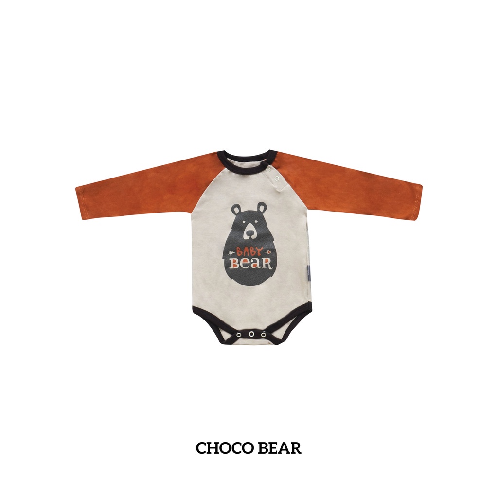 Little Palmerhaus - BEAR Raglan BODYSUIT Family Series (Jumper Bayi) 0-12 Bulan