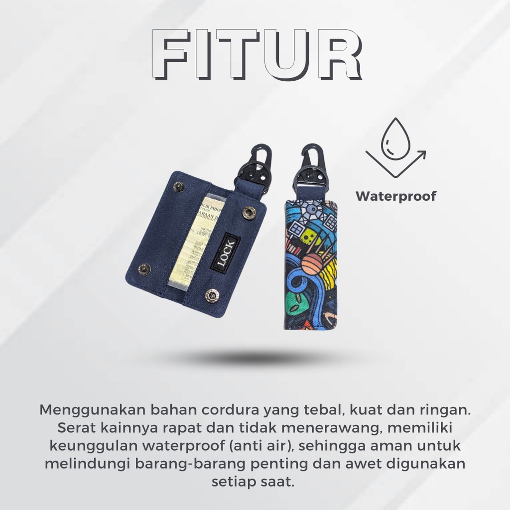 Dompet STNK E-TOLL SIM Mobil Motor Gantungan Kunci Motif Premium L021