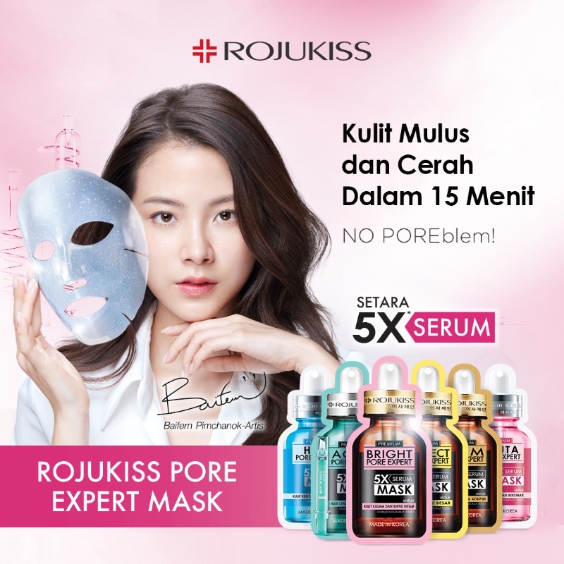 ROJUKISS Premium Expert 5X Serum Mask - 25 ml - BPOM - Gluta pore expert , Perfect Pore Expert, HYA pore Expert, Bright Pore Expert, Acne Pore Expert, Firm Pore Expert