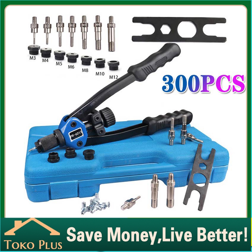 300Pcs/set  tang rivet nut gun Tool Kit Screw heavy duty Nutsert M3-M12  Tang rivet nut gun M3-M12 /