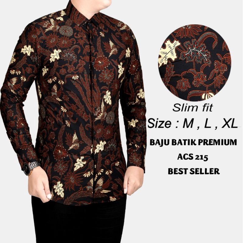 BAJU BATIK PRIA SLIM FIT MODERN LENGAN PANJANG  BATIK SLIMFIT LB106