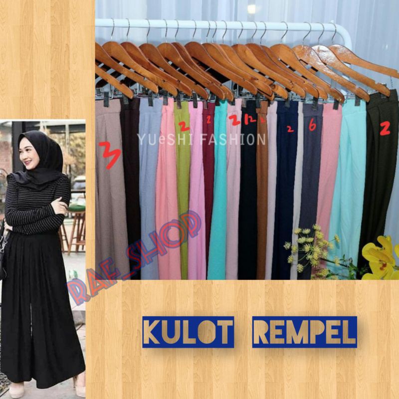 Kulot Rempel Import/kulot lebar celana rok rempel kullot lebar payung premium bigsize