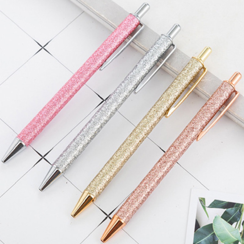 Metallic Colorful Glitter Pens For School / Office