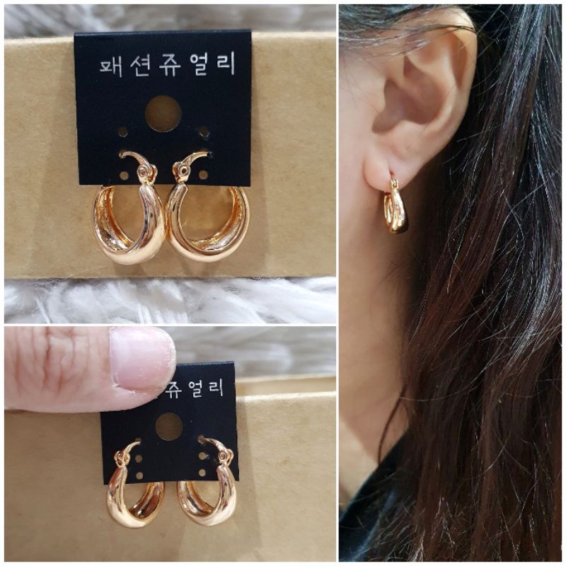 Anting Silver925 Perak Platgold mirip emas asli Anti Karat anti alergi berlian kilap TS01