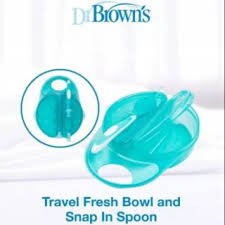 Dr Brown's Travel Fresh Bowl and Snap in Spoon mangkok makan bayi murah tf010