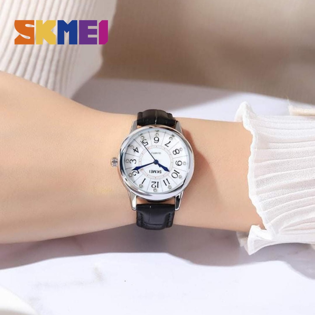 SKMEI 1823 Jam Tangan Analog Wanita Kasual Tali Kulit Leather