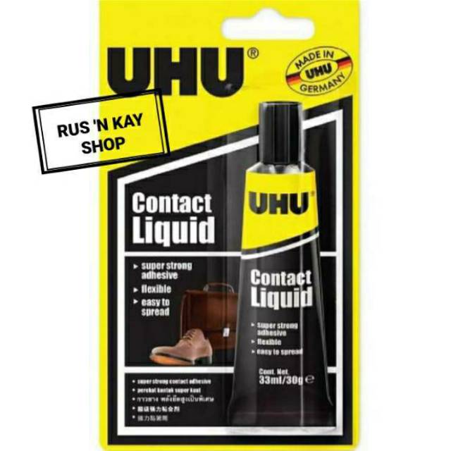 

UHU Contact Liquid 33ml / Lem sepatu / Lem bahan karet