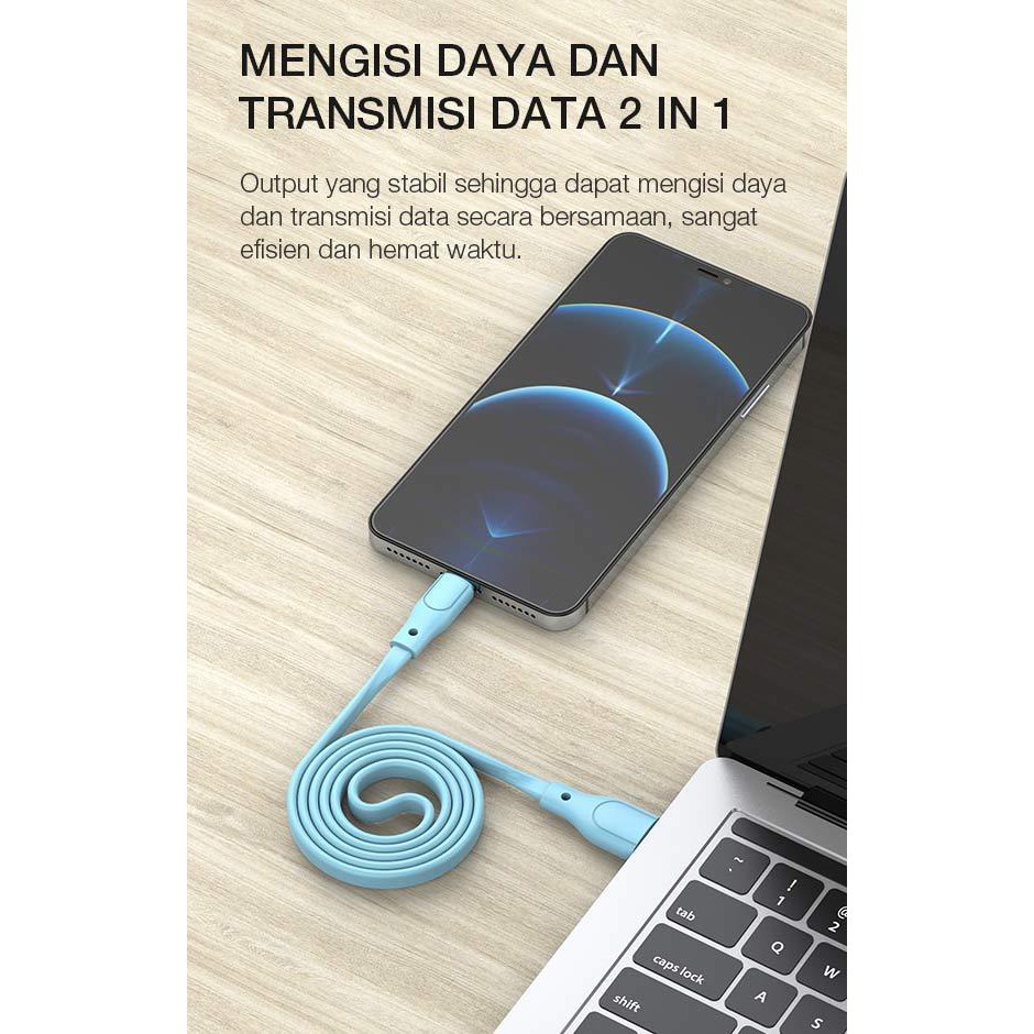 ROBOT RGL100 Kabel Data Lightning 2.1A 1M Data Cable For Iphone - Garansi Resmi 1 Tahun