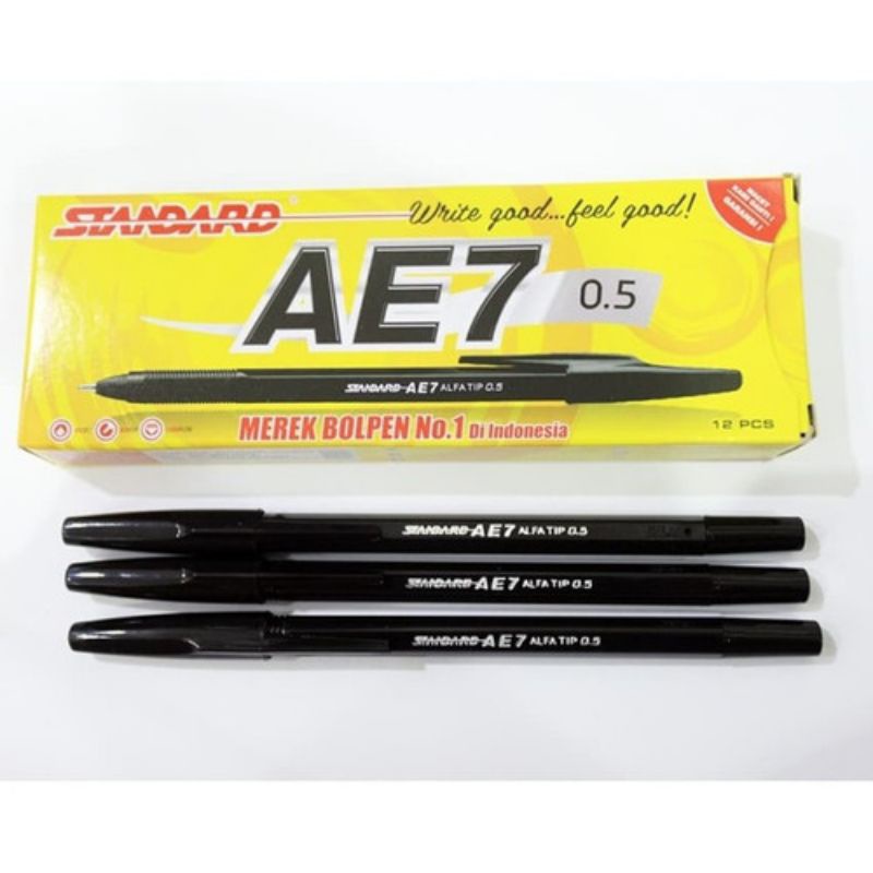 

Pulpen Standard AE7 0.5 (1 PACK) HITAM/BIRU/MERAH