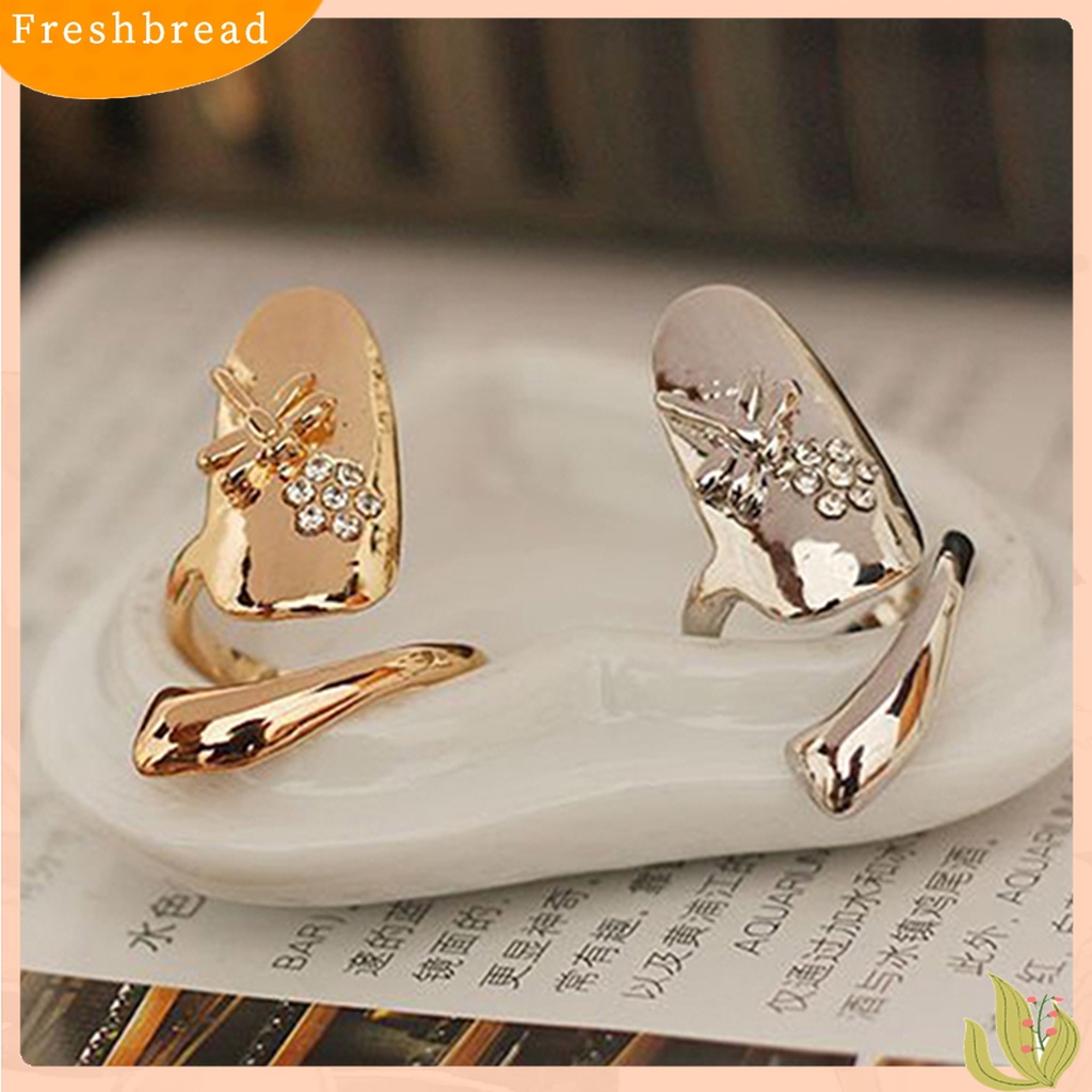 Fresh| 1pc Cincin Kuku Bahan Alloy Hias Berlian Imitasi Untuk Pesta