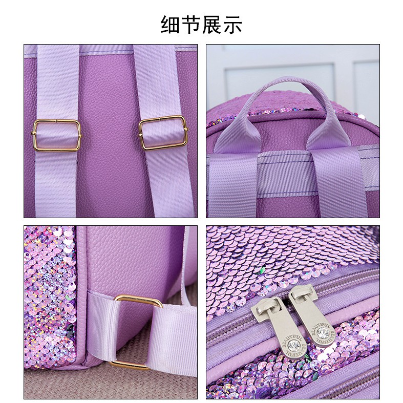 Tas Ransel Sequin LOL - LOL4 tas punggung anak perempuan mute flip bolak balik