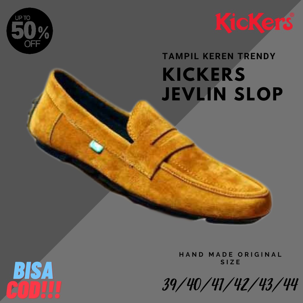 SEPATU CASUAL SLIP ON PRIA KICKERS PLAG SEPATU SELOP SANTAI COWOK KERJA NONGKROMG SIMPLE