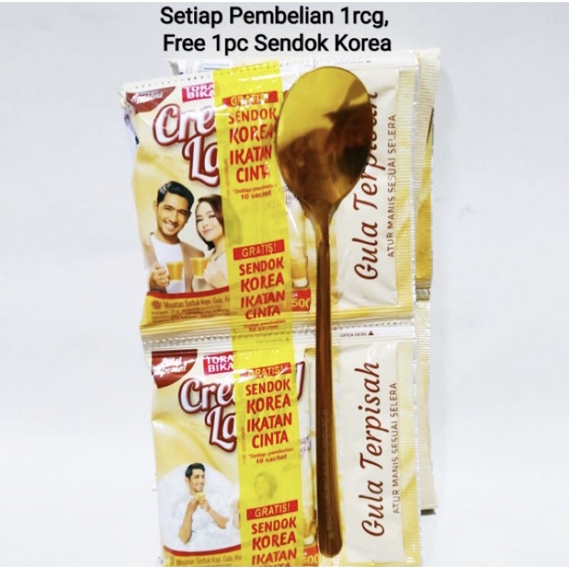 

TORABIKA CREAMYLATTE ISI 10PCS 25GR+gratis sendok ikatan cinta